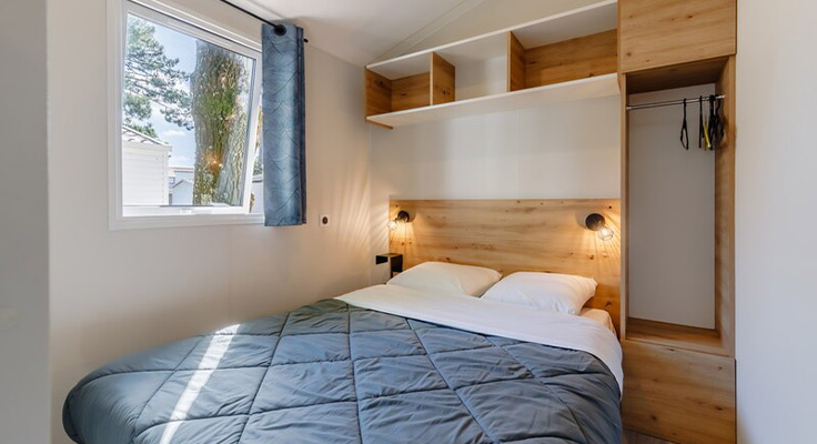 Chambre d'un mobil-home Comfort au camping Le Zagarella